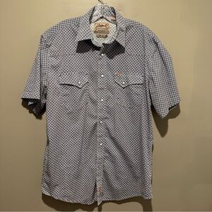 Rafter C ProFlex Shirt Mens Large Tall Abstract Pearl Snap Western Cowboy Rodeo